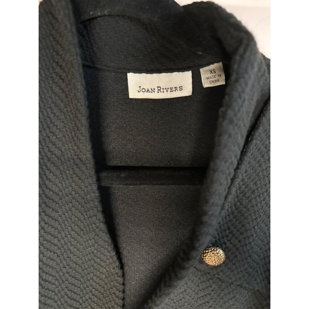 Joan Rivers Women’s XS Black Textured Blazer Gold Tone Buttons Preppy Academia - Picture 3 of 9